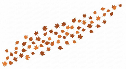 A pattern of orange abstract dots moving diagonally on a white background.