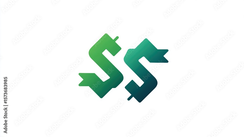 Fototapete two stylized green 