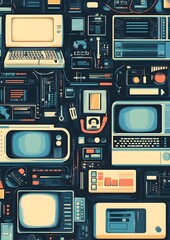 191. Vintage computer interface pattern