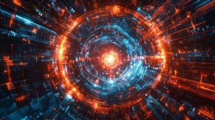 Fototapeta premium Abstract design showcasing a futuristic time machine portal.