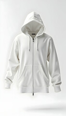 Isolated White Hooded Sweatshirt Mockup for Apparel Design