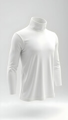 Displaying White Turtleneck Long Sleeve Shirt on Mannequin