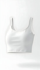 White Athletic Tank Top on White Background for Sport or Casual Wear