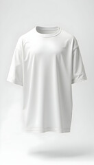 Plain White T-shirt Isolated on Clean Background for Garment Mockup