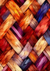 103. Rustic woven straw pattern in warm tones