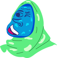 Happy Stylized Human Face Graphic
