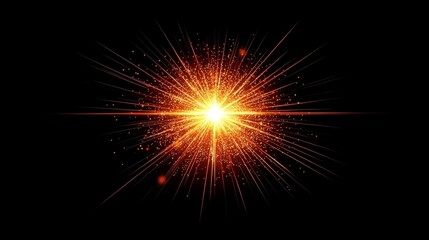 Starburst pattern creates an otherworldly effect, illuminating the darkness.