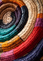 107. Woven basket pattern with natural fiber textures