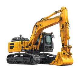 Yellow heavy-duty excavator