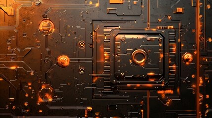 Captivating combination of metallic hues in a steampunk background.