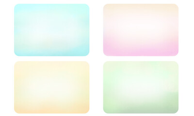 角丸の四角背景4色セット　背景透明