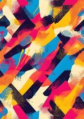 115. Pixelated pattern in bright retro style