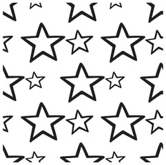 Hand-Drawn Star Seamless Vector Pattern