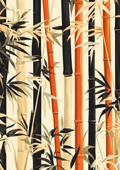 116. Bamboo pattern in vertical stripe layout