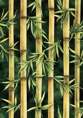116. Bamboo pattern in vertical stripe layout