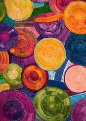 118. Pattern of stylized fruit slices in bright tones
