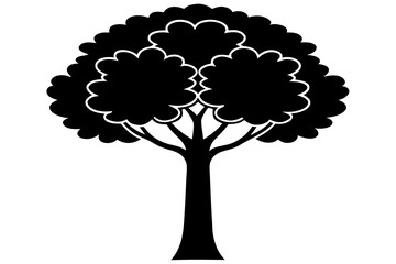 Tamarind Tree vector silhouette illustration isolated on white background