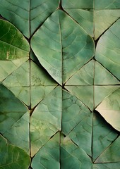 120. Geometric leaf arrangement forming a tile pattern