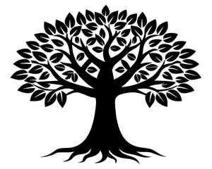 Obraz premium Tamarind Tree vector silhouette illustration isolated on white background