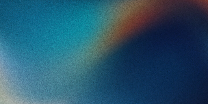Dark blue orange red grainy texture background abstract vibrant color wave shape black backdrop noisy wide banner header design
