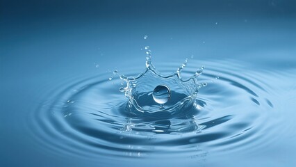 Dynamic of Water Drop Falling: Water Element Design Material,  Micro - Water Scene Image