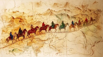 A comprehensive visual representation of historical trade connections across regions.