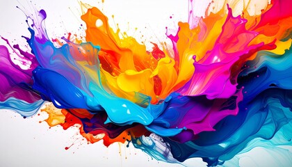 Vibrant splash of colorful paint, creating an abstract artistic display.