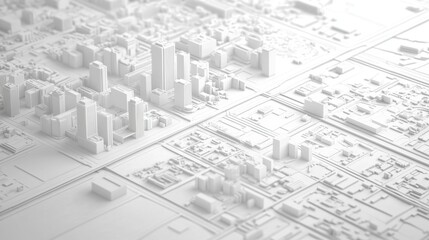 Fototapeta premium Detailed Top View Illustration Featuring City Roads and Buildings