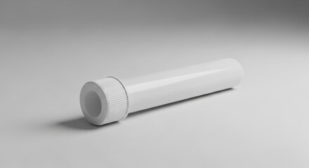 Sleek and Minimalist White Tube on Neutral Background Highlighting Modern Design Aesthetics