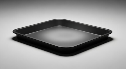 Elegant and Modern Square Black Tray on a Neutral Background Showcasing Minimalist Design Aesthetics