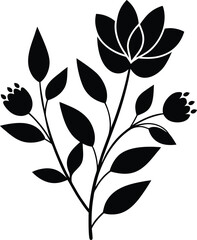 Elegant Minimalistic Botanical Silhouettes Vector for Feminine and Modern Design