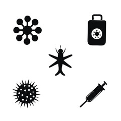 Minimalist microbe vector icons with transparent background, ideal for scientific illustrations, healthcare materials, or educational infographics on viruses and infections.