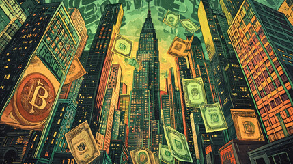 Fototapeta premium Design a creative conceptual poster for the financial sector, focusing on business loan financing. 