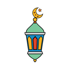Ramadan Kareem greeting with a vibrant, colorful lamp glowing warmly—symbolizing peace, spirituality, and celebration during the holy month of fasting and reflection.
