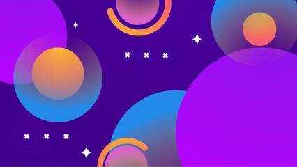 Abstract colorful circles and stars, great for backgrounds, digital art, or design projects needing vibrant patterns and shapes.