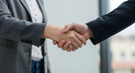 オフィスでのビジネス握手