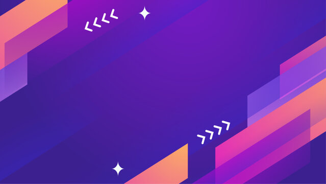 Abstract purple background featuring colorful angled shapes and stars. Perfect for a dynamic and eye-catching design project or presentation.