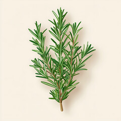 Fototapeta premium Realistic Illustration of a Rosemary Herb Sprig Isolated on Light Background