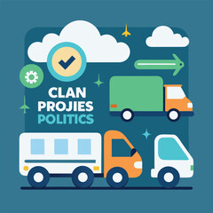 Naklejka premium Clean Air Transport Policies Using Electric Freight Vehicles