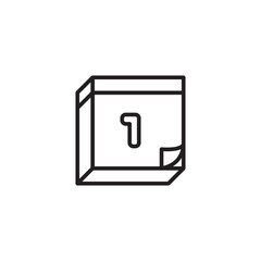 A simple line art icon depicting a calendar with the number 