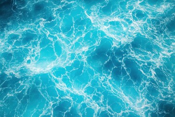 Fototapeta premium Aerial Ocean Photography with Crystalline Blue Waters and Foam Patterns