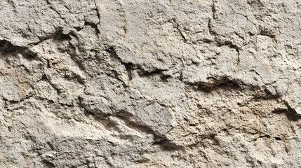 Close up view of a weathered limestone surface with a rough granular texture showcasing the intricate geological details and natural tones of light gray and beige