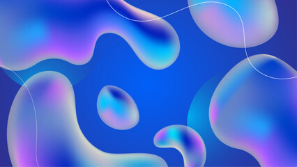 Abstract iridescent blue blobs suitable for backgrounds, textures, and modern design projects. Can be used for digital art or presentations.