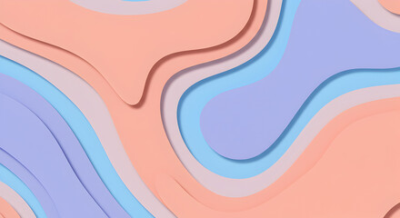 Fluid marble pattern in orange and blue pastel tones with wavy movement creating a soothing artistic texture.