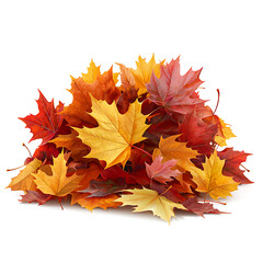 Realistic Pile of Vibrant Autumn Leaves Showcasing Warm Seasonal Colors