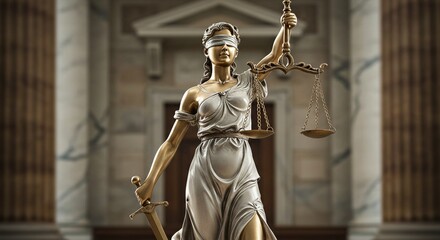 Obraz premium Lady Justice Statue Symbol of Law, Equality, and Justice