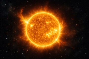 Spectacular Solar Phenomenon with Massive Sun Corona and Space Photography in Deep Cosmic Setting