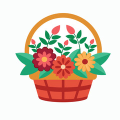 basket with flowers