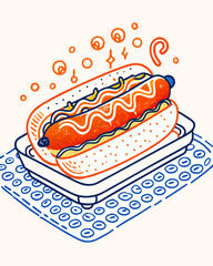 A  hot dog illustration