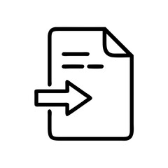 Document with incoming arrow silhouette